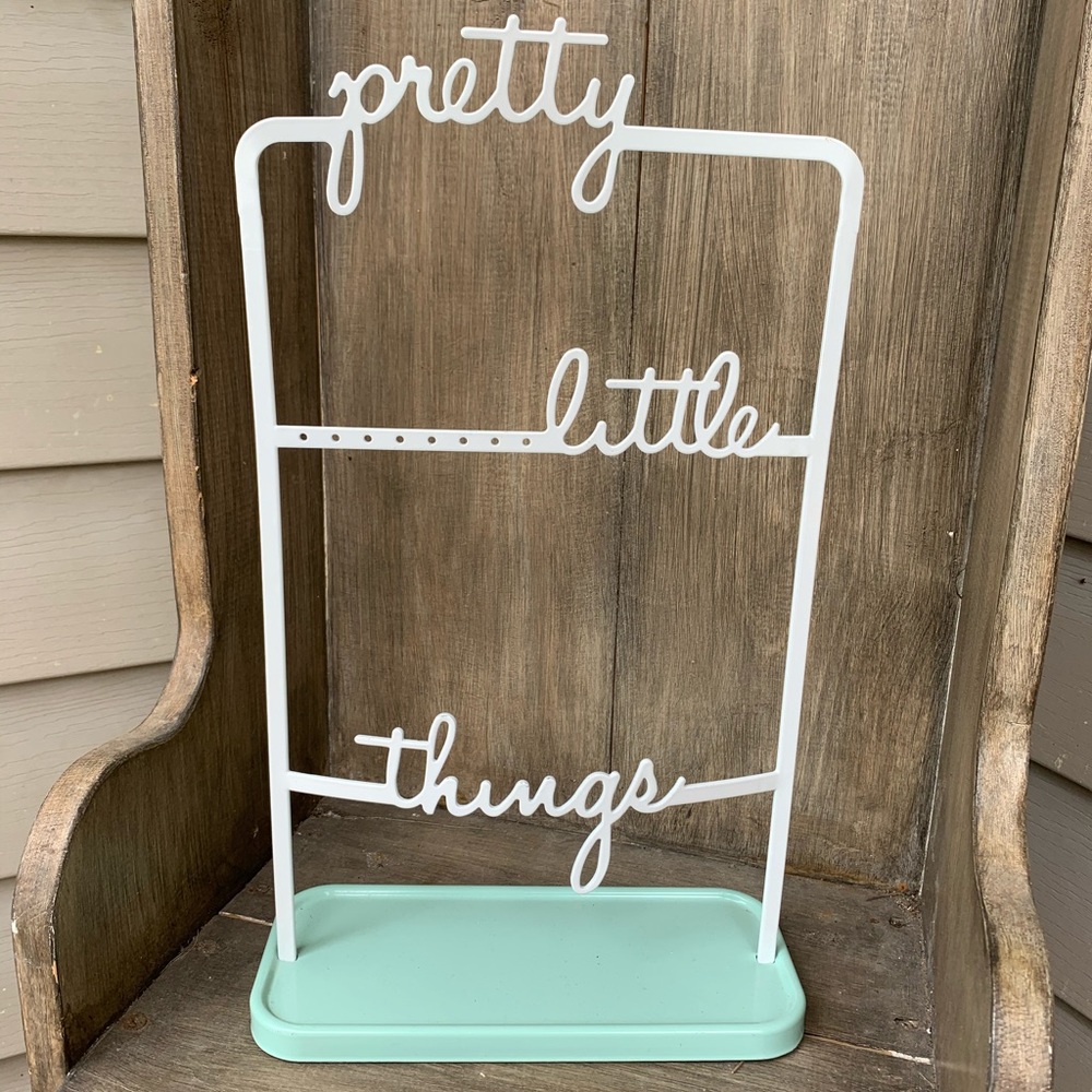 Pretty Little Things white & green jewelry holder - Picture 1 of 4